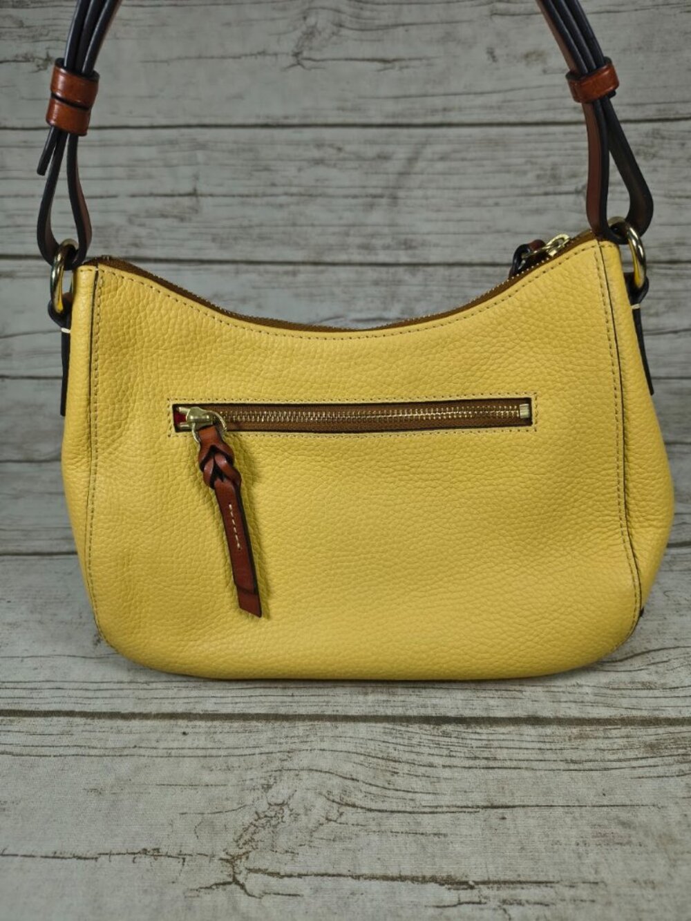 Dooney & Bourke Yellow Small Kiley Hobo Pebbled Leather Shoulder Bag - Picture 10 of 10